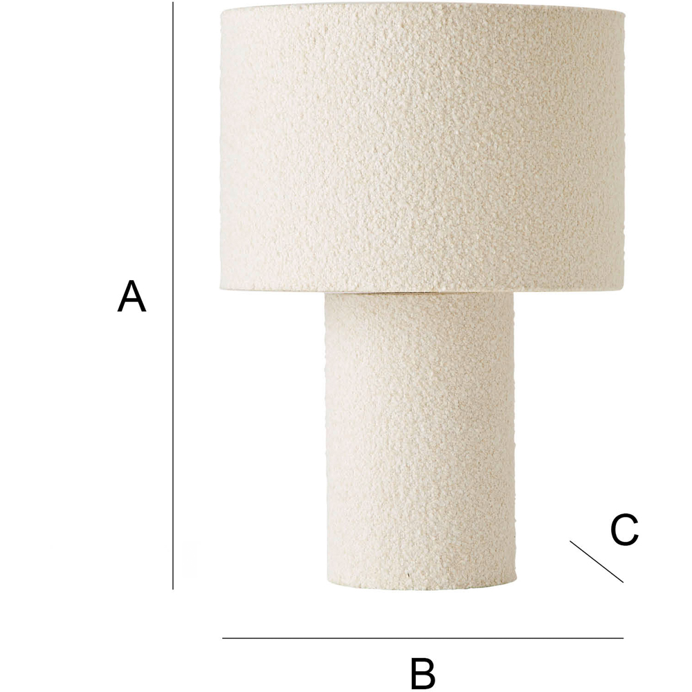 ValueLights Ash Cream Boucle LED Table Lamp Image 7