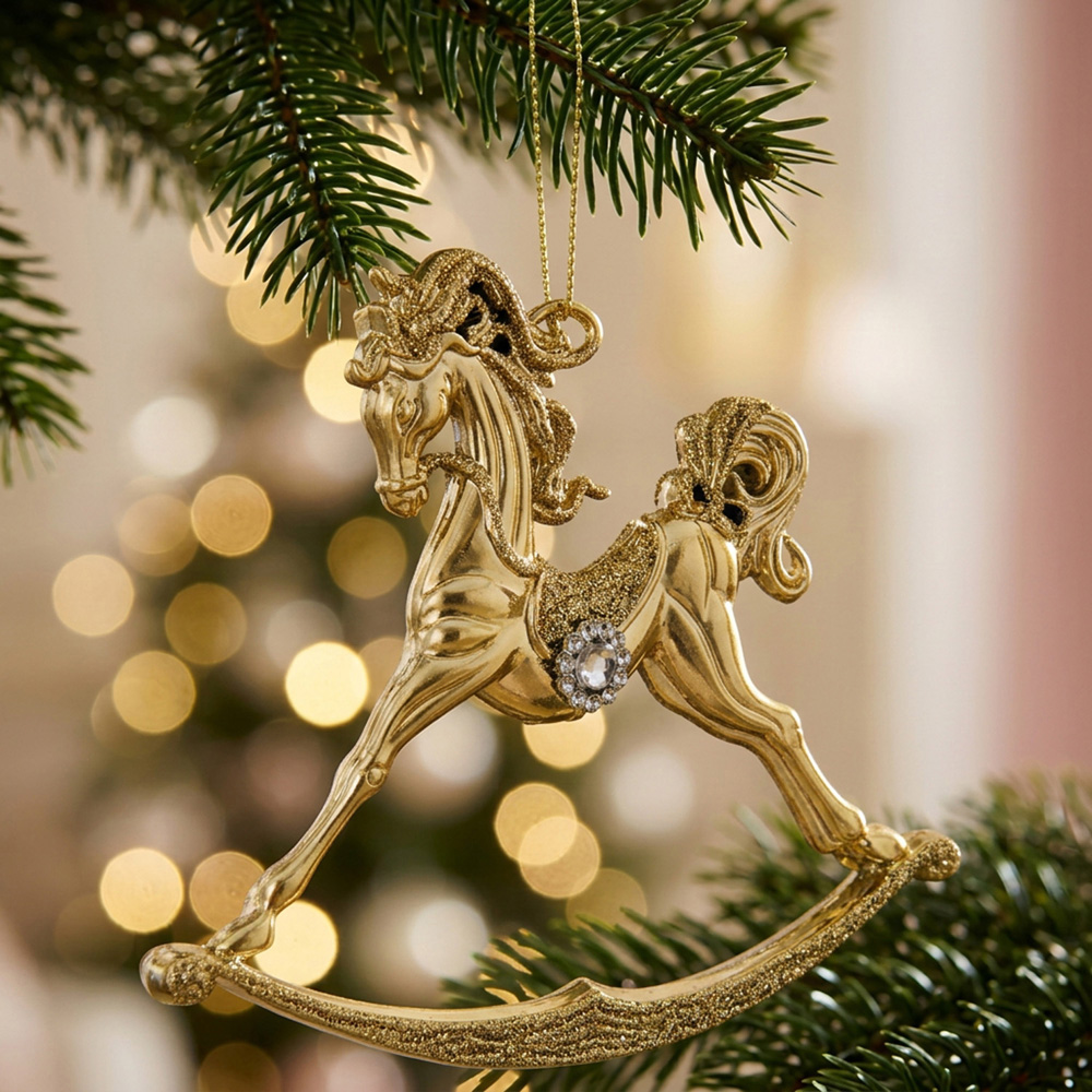Rocking Horse Decoration Gold Image 5