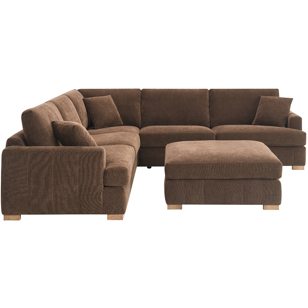 Arden Corner Sofa with Footstool Brown Image 2