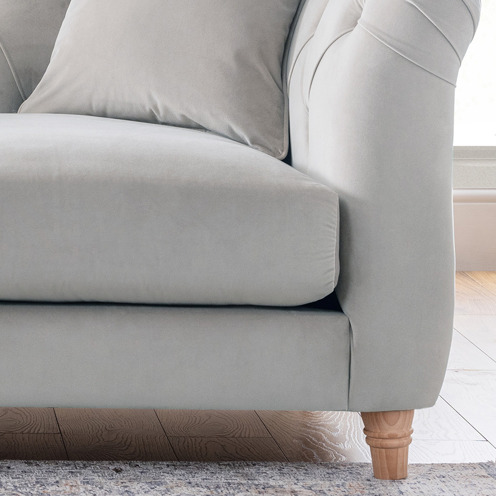 2 Seater Chalk Velvet Sofa Image 3