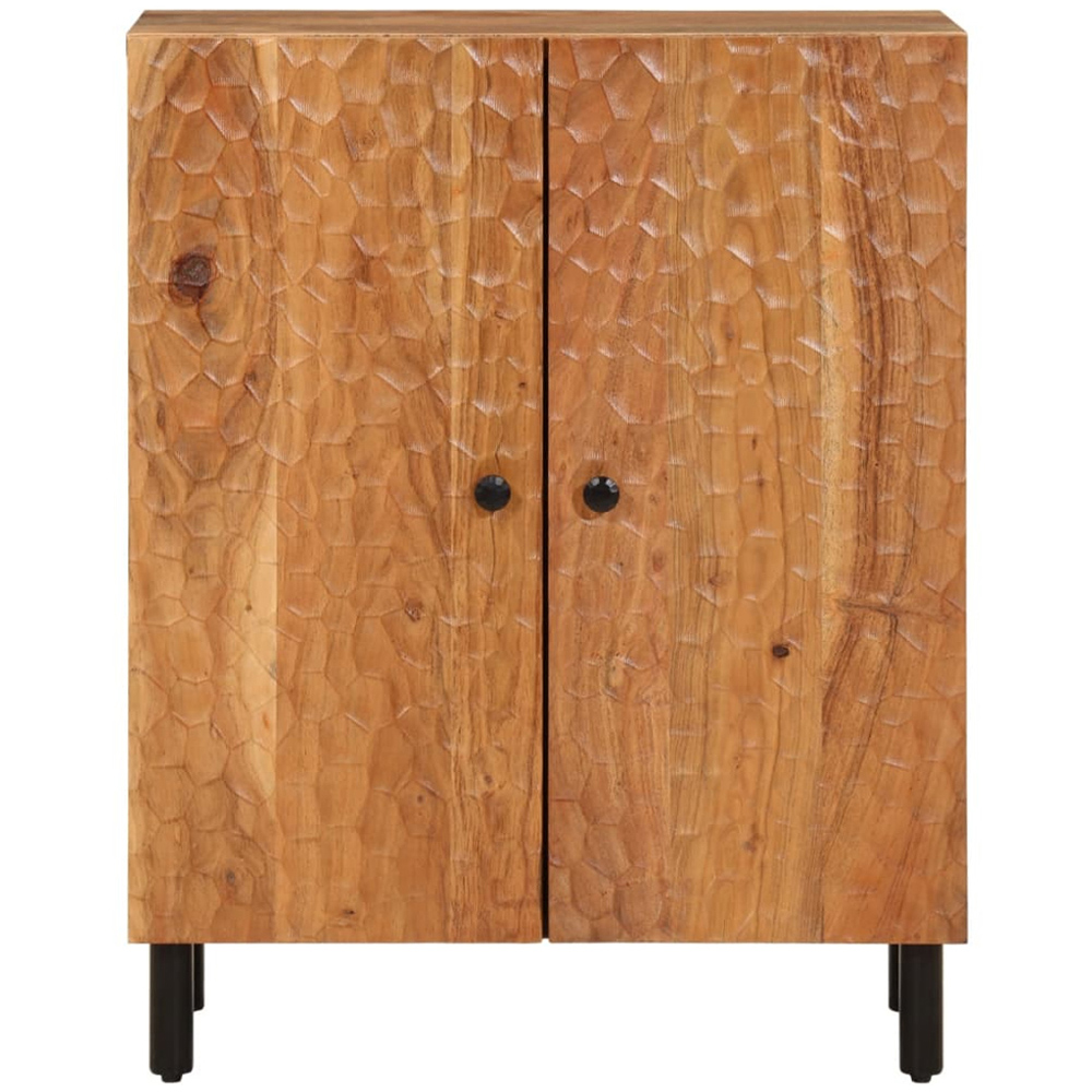 vidaXL 2 Door Natural Solid Acacia Wood Side Cabinet Image 4