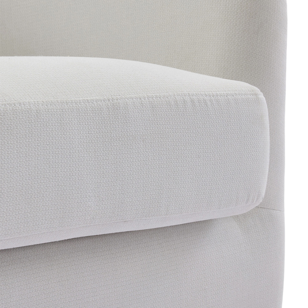 Living and Home Beige White PU Leather Retro Swivel Armchair Image 4