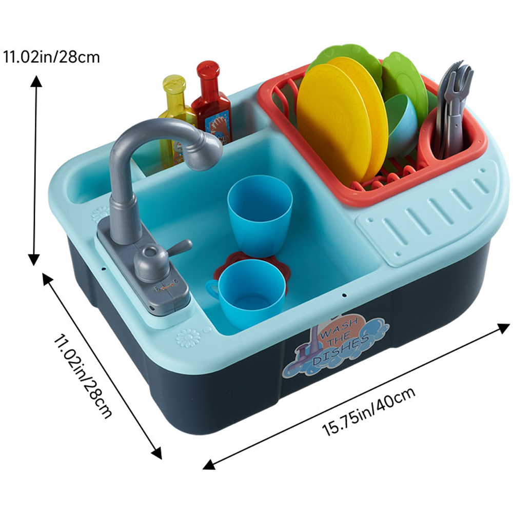 Tommy Toys Kids Blue Electric Kitchen Sink Play Set Image 5