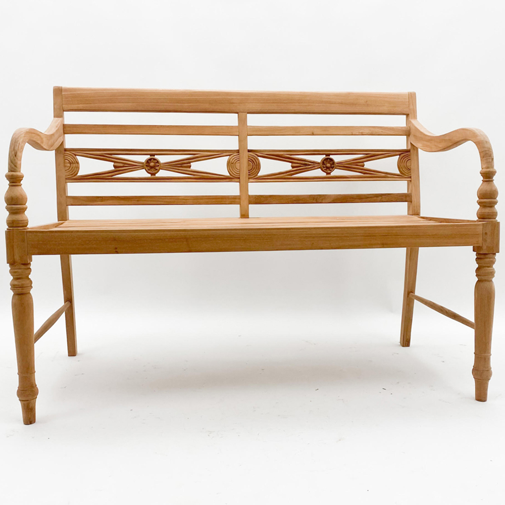 Acacia Home Batavia 2 Seater Natural Wood Garden Bench Image 2