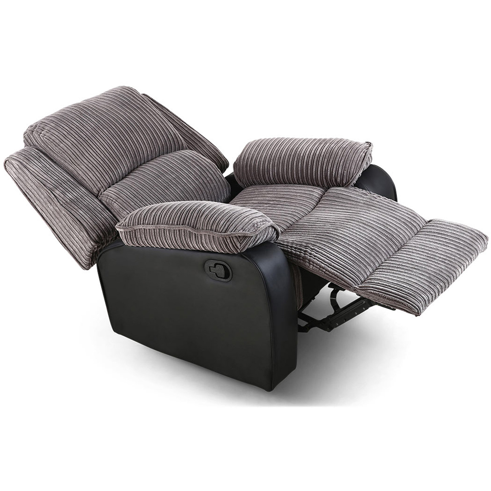Furniture Online Postana Grey Jumbo Cord Manual Recliner Chair Image 5