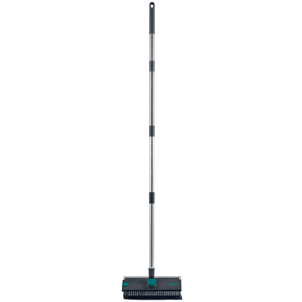 Tower 2-in-1 Teal Floor Scrubbing Brush with Squeegee Image 1