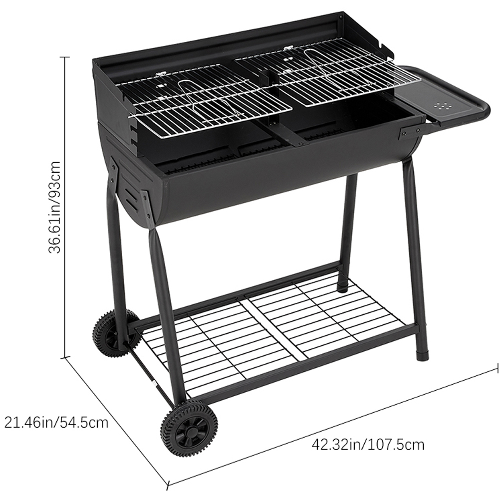 Living and Home Outdoor Garden Charcoal BBQ Grill with Adjustable Tray Image 8