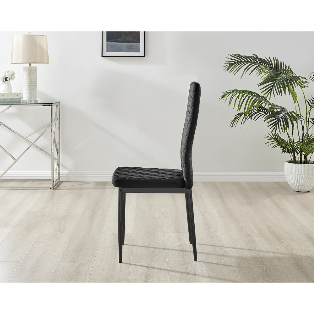 Furniturebox Arona Valera 4 Seater Round Dining Set Black Image 6