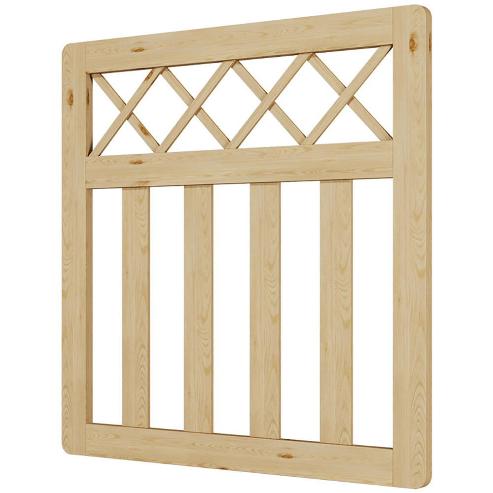 Outdoor Cross Top Wooden Nature Garden Fence Door, 90 x 90 x 2.5cm Image 3
