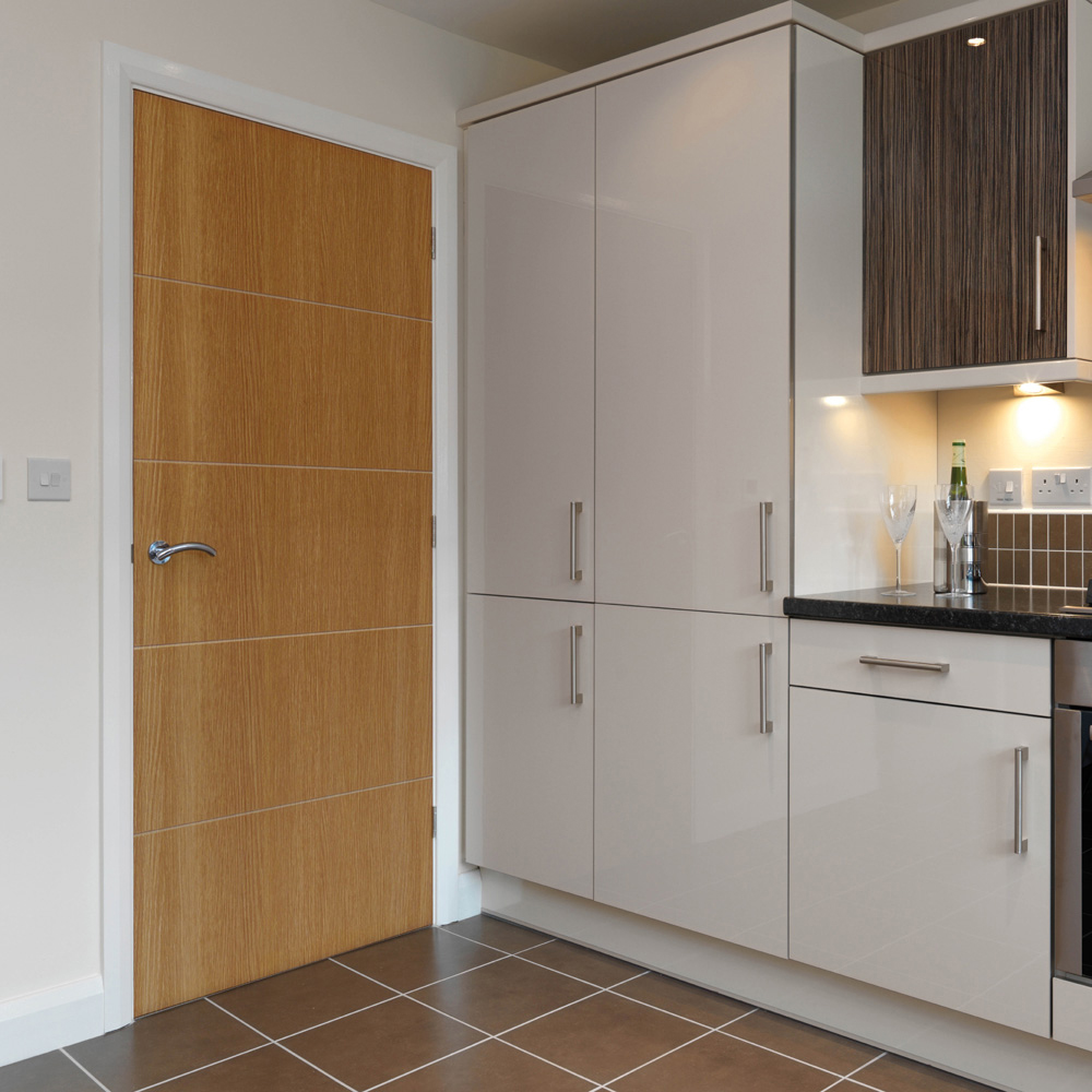 JB Kind Tate Light Oak Painted FD30 Finished Internal Door 1981 x 838mm Image 2