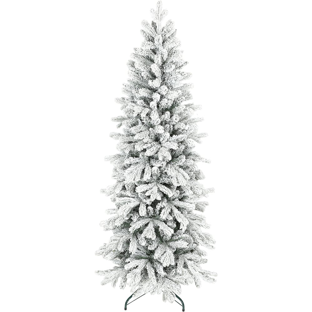 Everglow Snow Flocked Pencil Artificial Christmas Tree 6ft Image 1