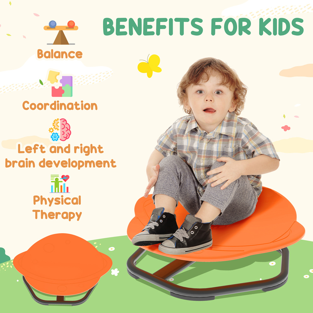 Tommy Toys Orange Kids Planet Shaped Swivel Sensory Spinning Chair Image 6