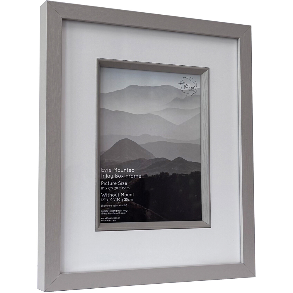 Evie Mounted Inlay Photo Frame Grey 8 x 6 inch Image 2