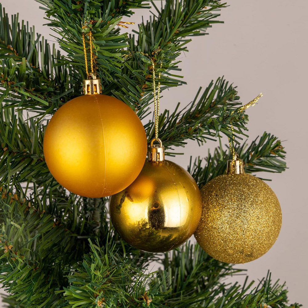 Shatchi 6cm Gold Shatterproof Christmas Bauble 18 Pack Image 3