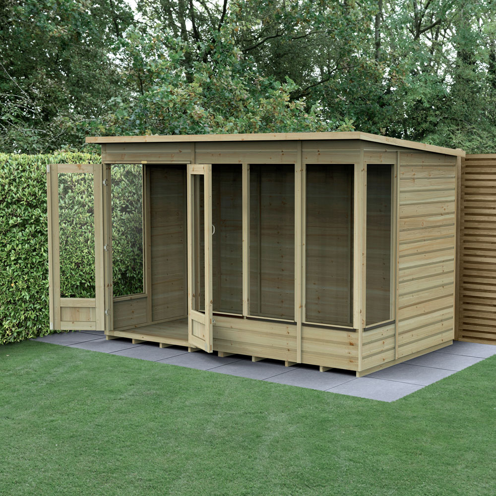 Forest Garden 10 x 6ft Beckwood Double Door 5 Window Apex Summerhouse Image 2