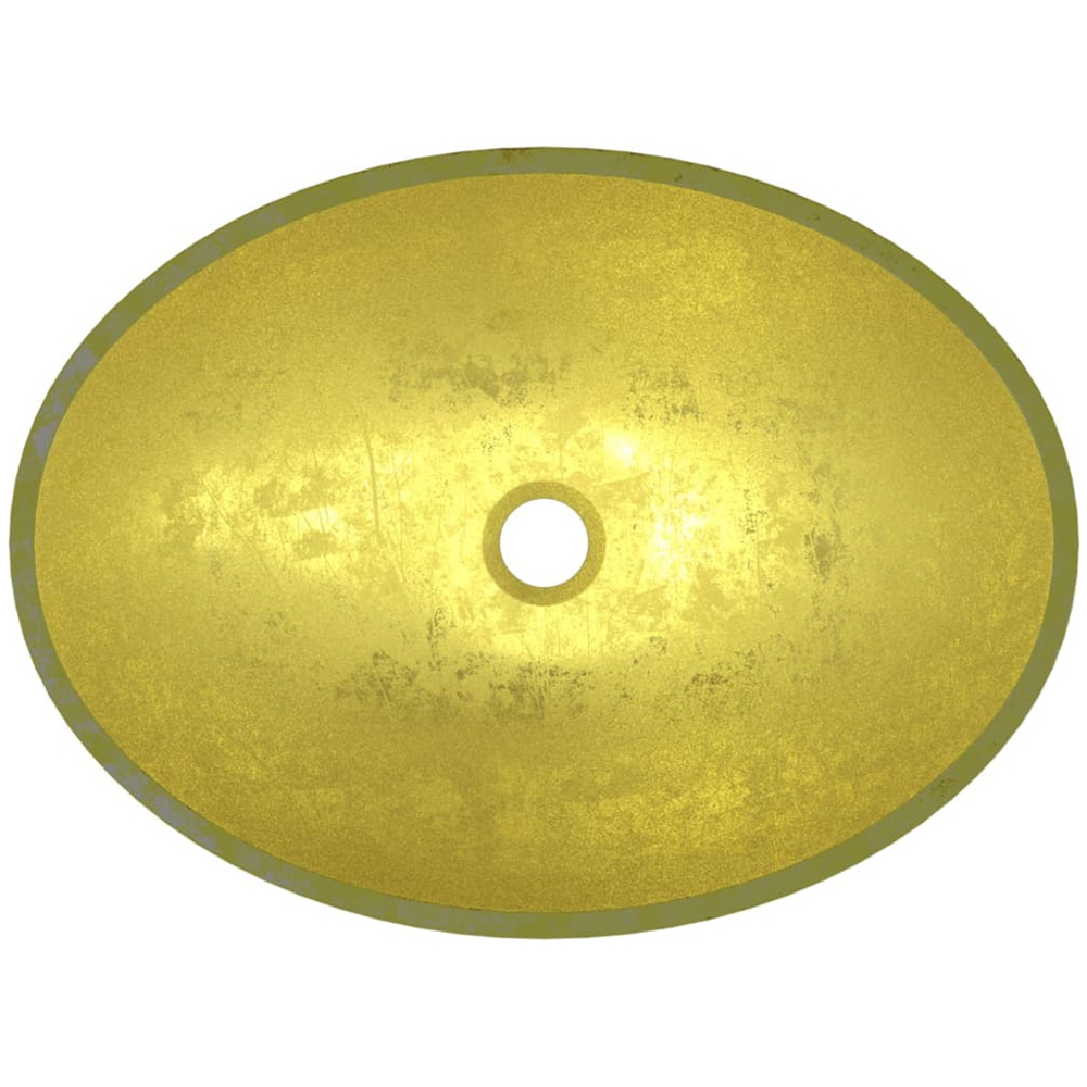 vidaXL Gold Glass Wash Basin 140 x 500 x 370mm Image 4