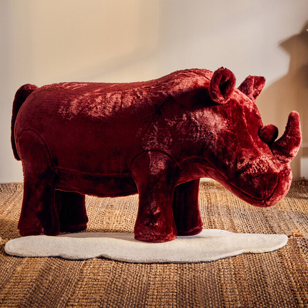 Premier Housewares Rhino Maroon Animal Chair Image 1
