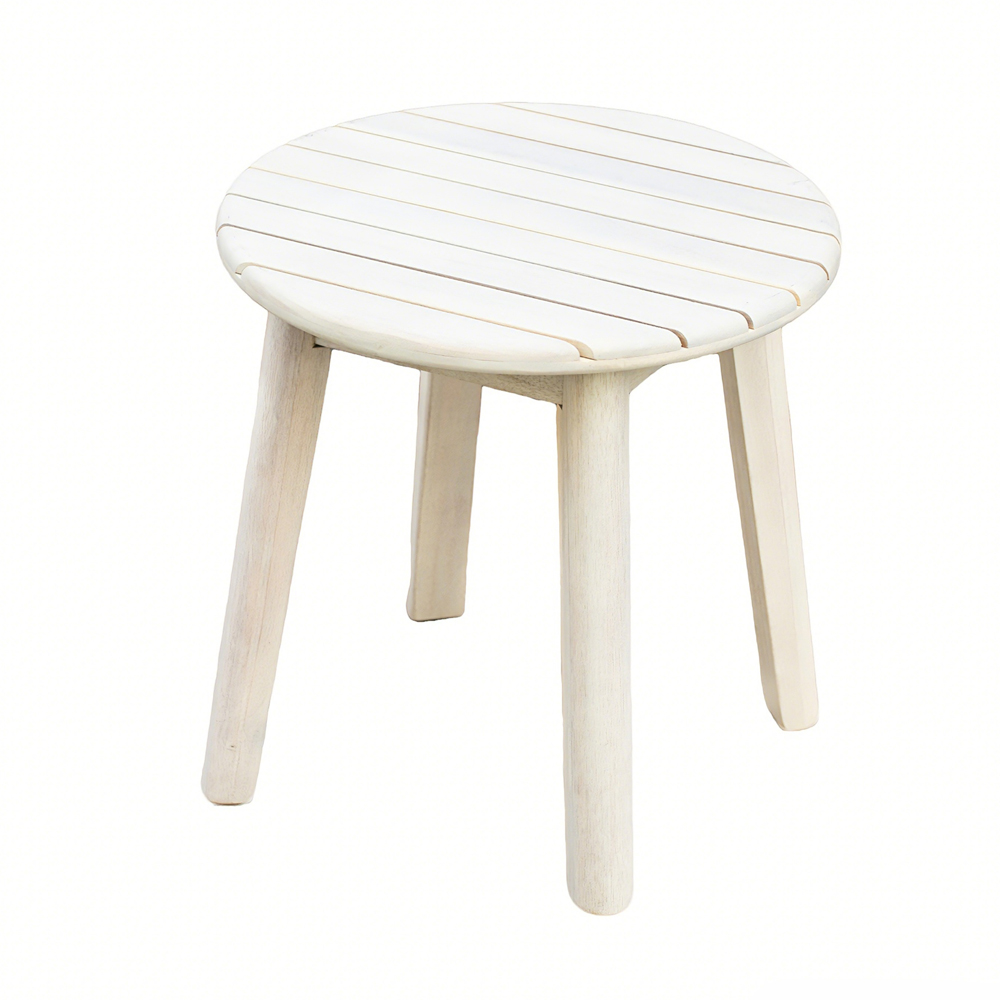 Direct Wicker Naturally Sanded Wooden Garden Side Table Image 2