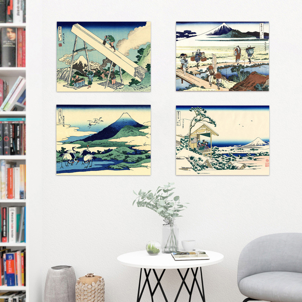 Artery8 Hokusai Views Mount Fuji Tea House Totomi Umezawa Wall Art Print 30 x 41cm 5 Pack Image 4