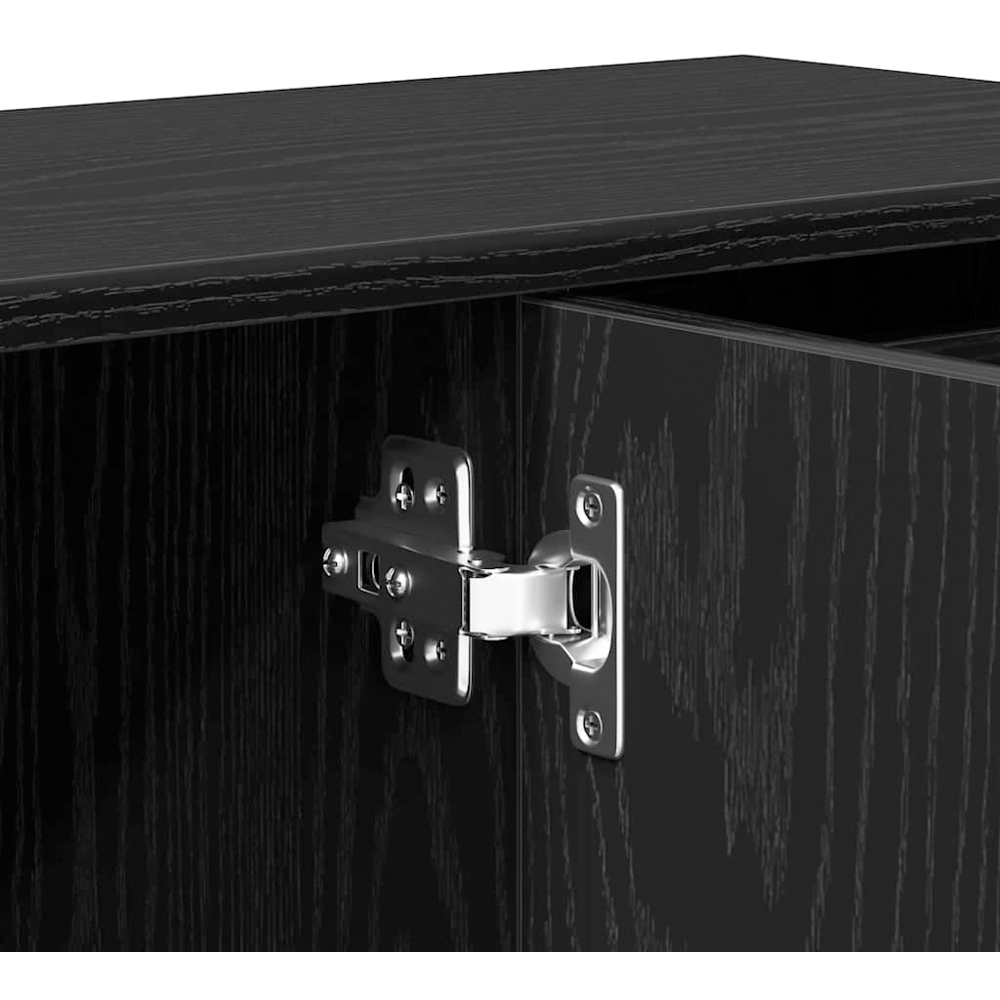 vidaXL 3 Door 2 Drawer Black Wooden Sideboard Image 8