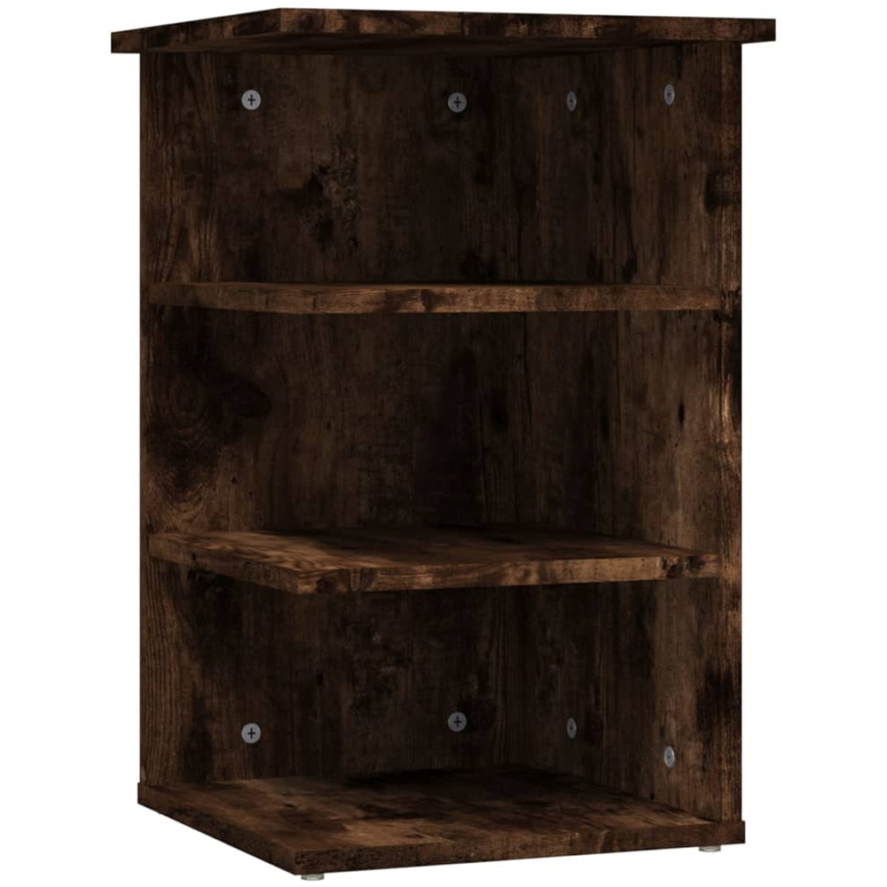 vidaXL 3 Shelf Smoked Oak Wooden Side Cabinet Image 2