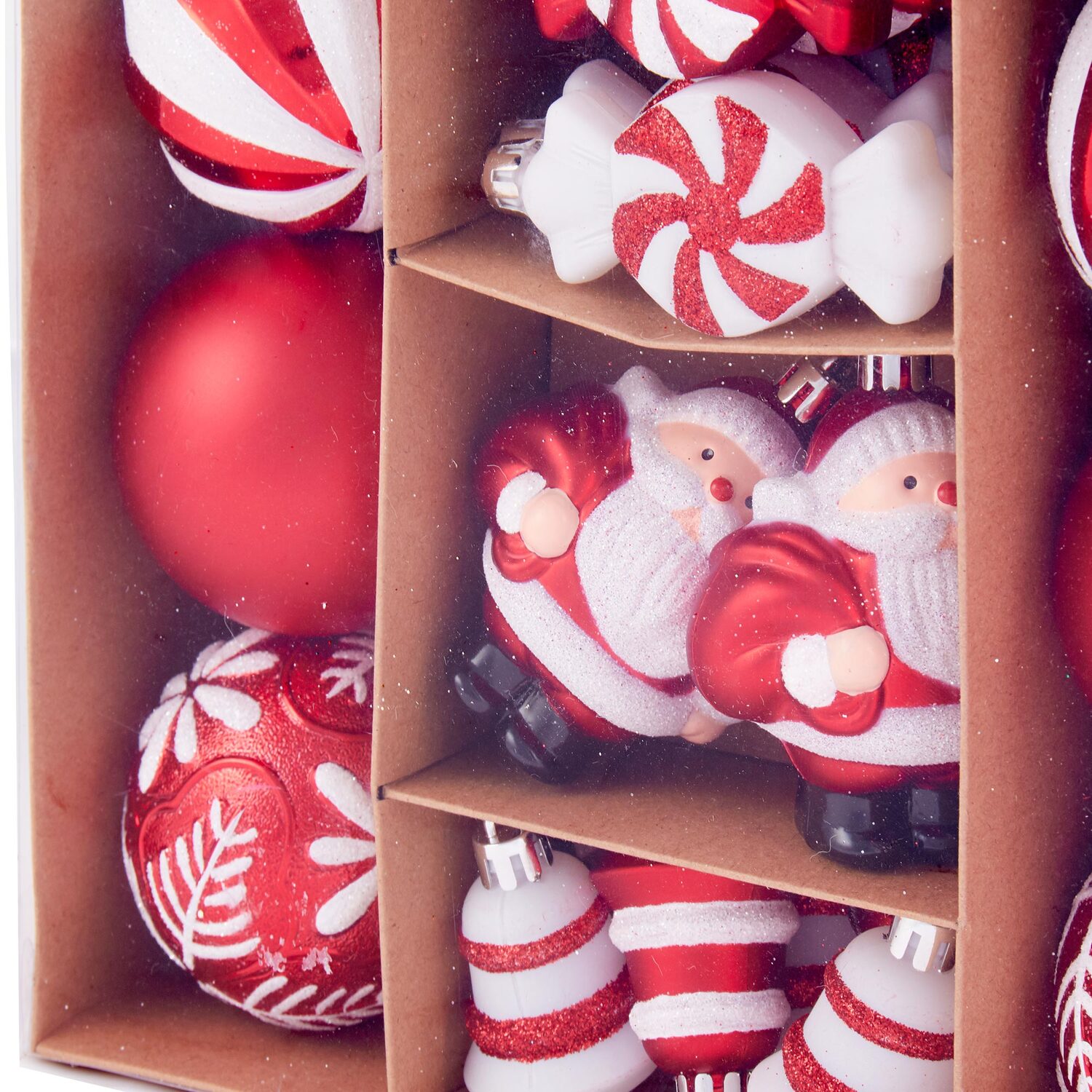 Pack of 40 Candy Cane Lane Baubles - Red Image 4