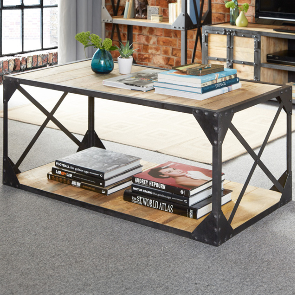 Brooklyn Akos Single Shelf Wooden Coffee Table Image 1