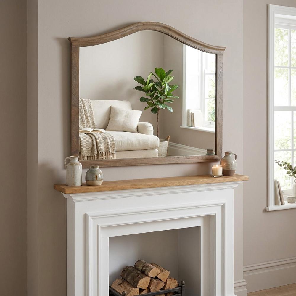 Rosemont Wooden Over Mantle Mirror Brown Image 3