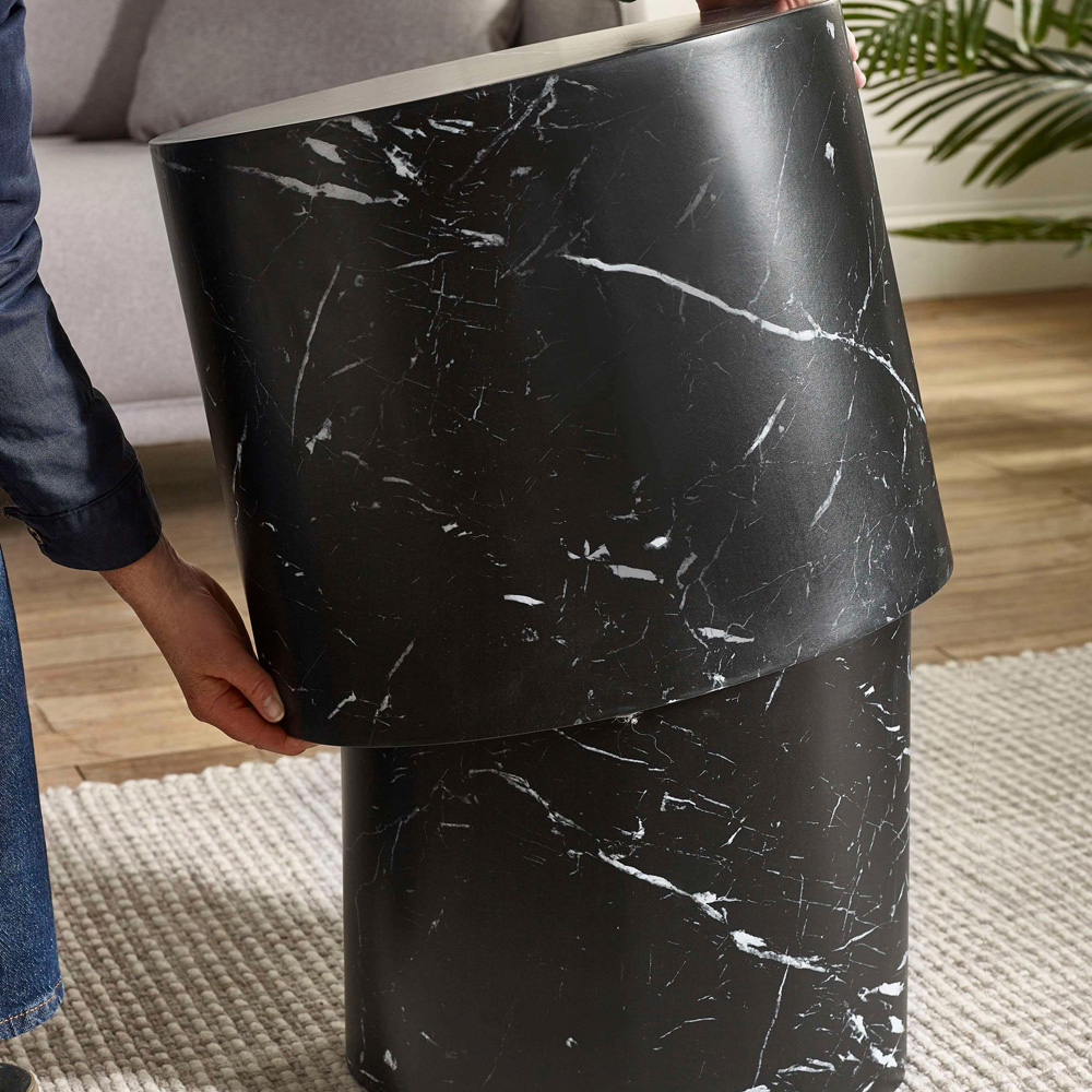 Julian Bowen Toba Black Marble Effect Nest of Tables Set of 2 Image 8