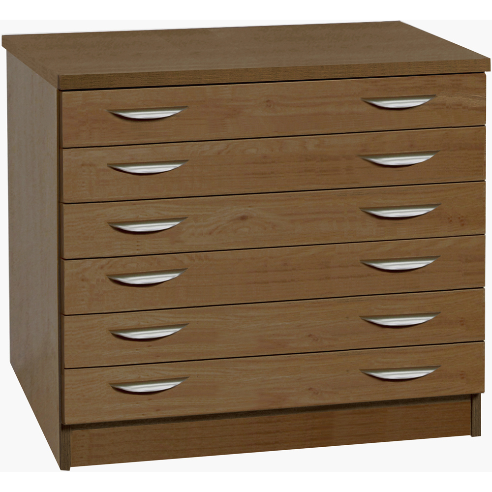 R White Cabinets 6 Drawer Brown A2 Plan Chest of Drawers Image 2