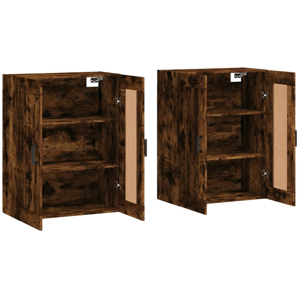 vidaXL 2 Door Brown Smoked Oak Wall Mounted Cabinet 2 Pack Image 4