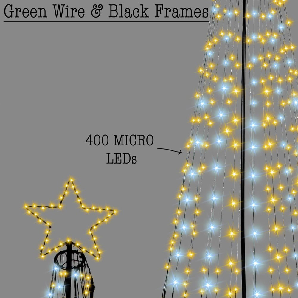 Shatchi White and Warm White LED Pre Lit Maypole Artificial Christmas Tree 6.1ft Image 4