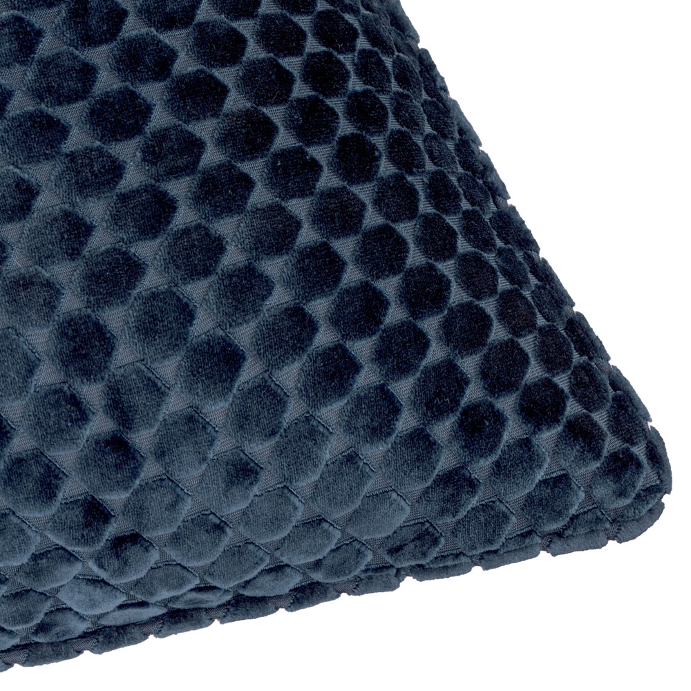 Paoletti Neptune Navy Velvet Cushion 50 x 50cm Image 4