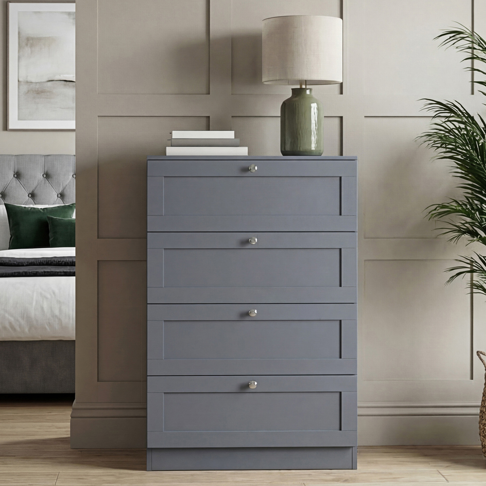 VIDA DESIGNS Altino 4 Drawer Grey Shaker-Style Chest of Drawers Image 4