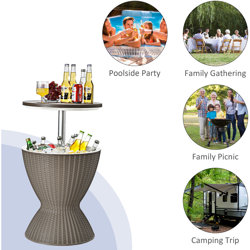 Costway Coffee Patio Cool Box with Pop-Up Lid 30L Image 8