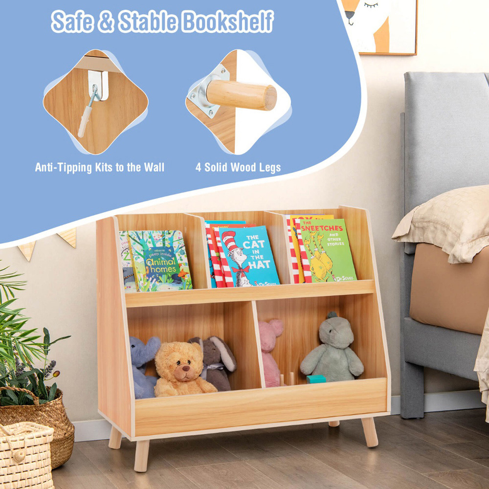 Costway 5 Cube Natural Kids Toy Organiser Image 5