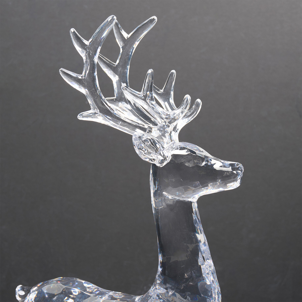 Crystal Acrylic Reindeer Decoration Clear Image 7