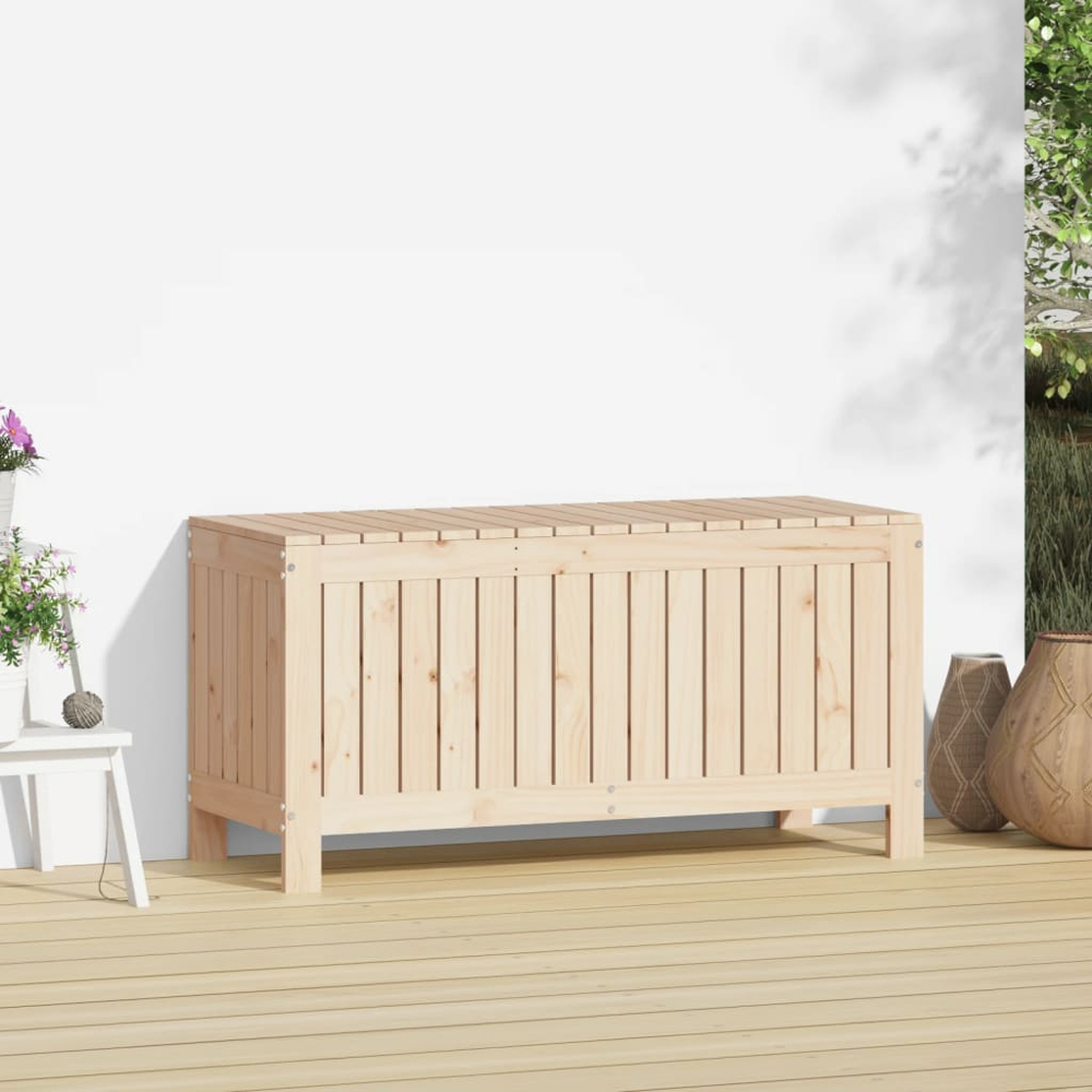 vidaXL 54 x 108 x 42.5cm Brown Pine Wood Garden Storage Box Image 2
