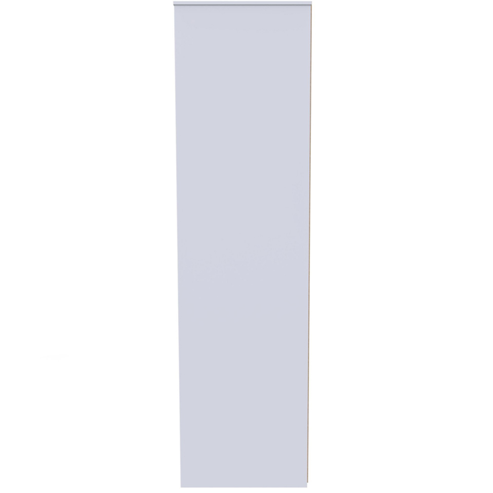 Crowndale Cube 3 Door Matt Indigo and White Wardrobe Ready Assembled Image 4