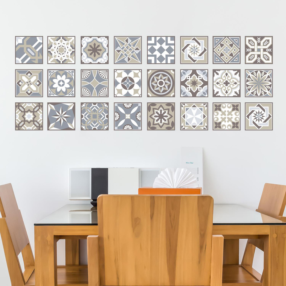 Walplus Limestone Spanish Brown Self Adhesive Tile Sticker 24 Pack Image 4