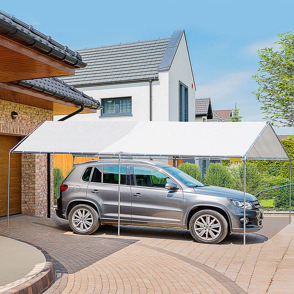 Outsunny White Heavy Duty Carport 3 x 6m Image 1