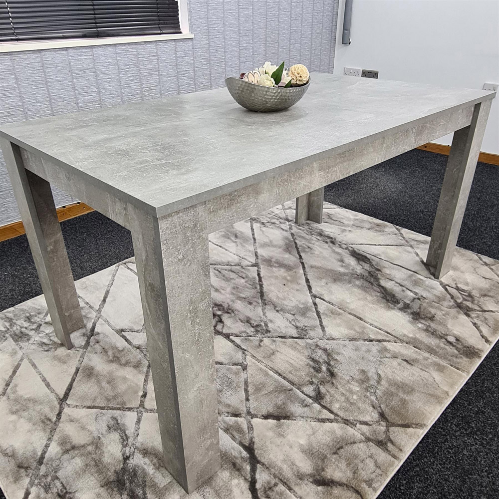 Portland 4 Seater Grey Wood Dining Table Image 3