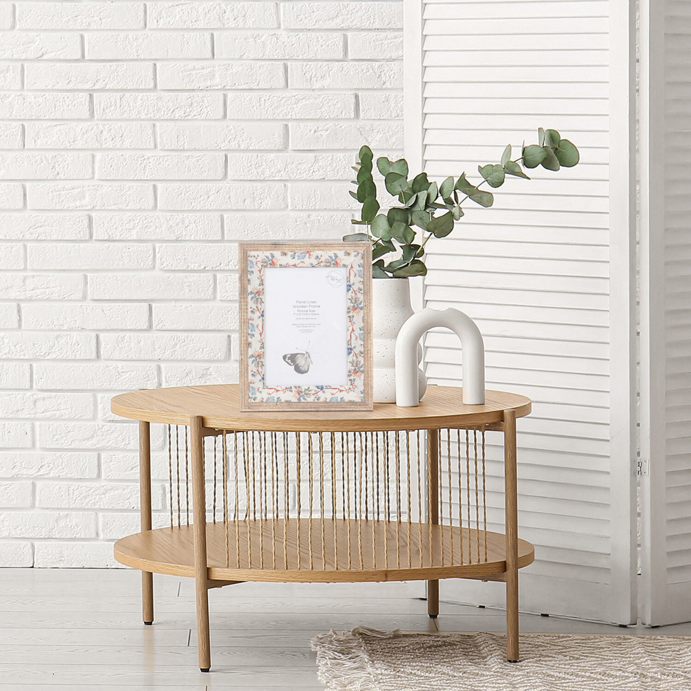 Floral Linen Wooden Frame Image 2