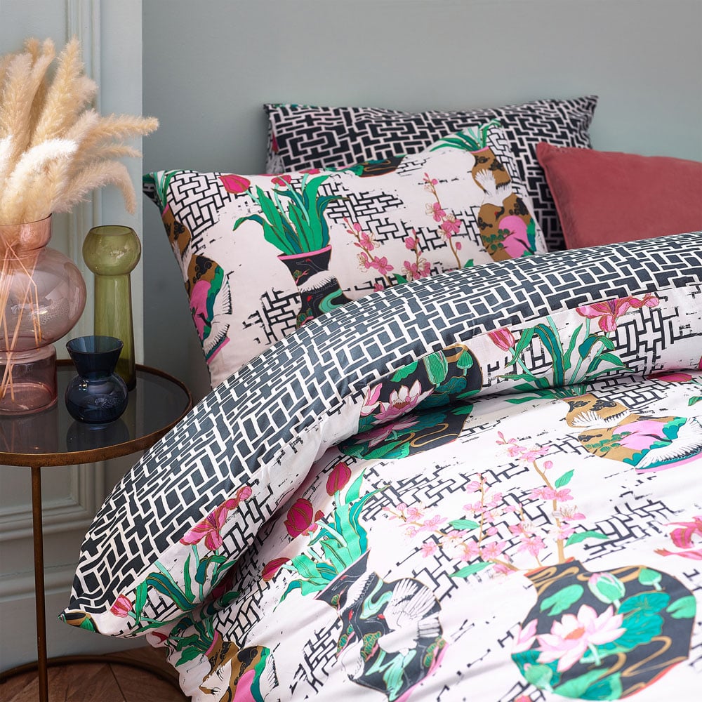 furn. Ishiko Super King Multicolour Floral Duvet Cover Set Image 2