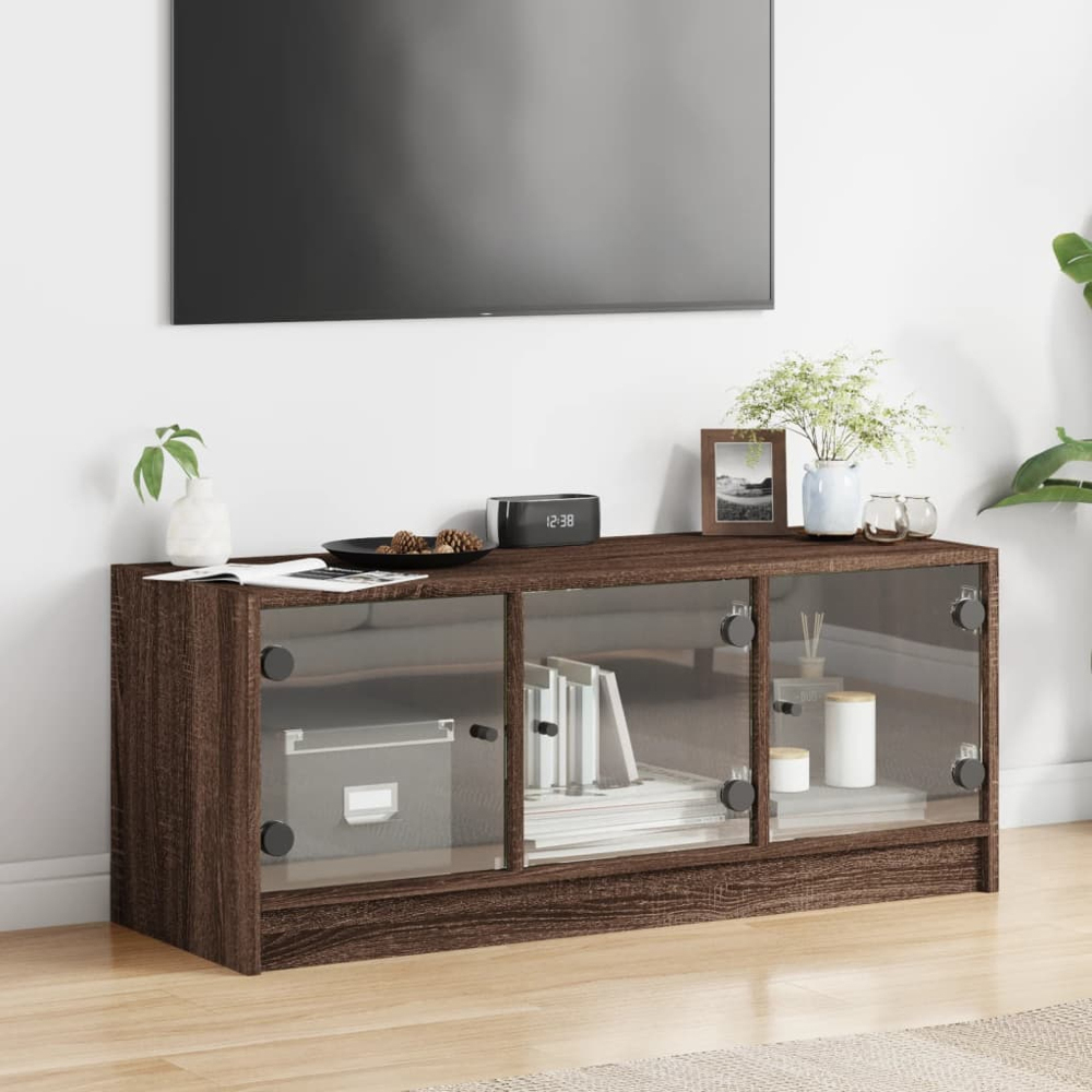 vidaXL 2 Door Brown Oak TV Cabinet Image 3