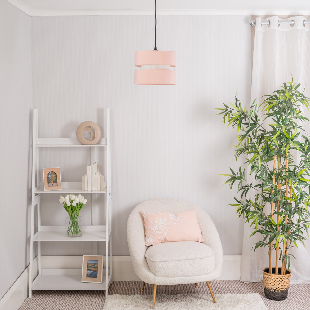 ValueLights Sophia 2 Tier Blush Ceiling Light Shade Small Image 2