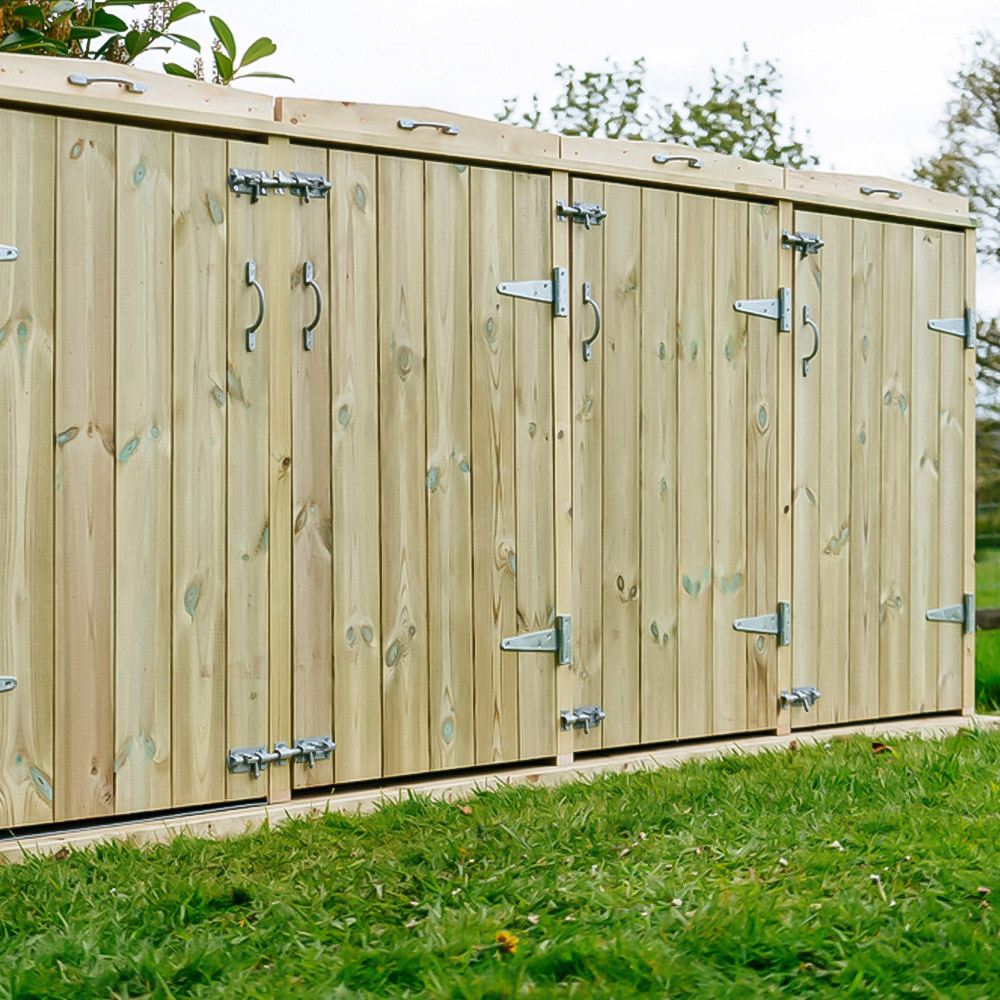 The Garden Village Shireburn 2 Recycle Box 4 Wheelie Bin Shed Image 5