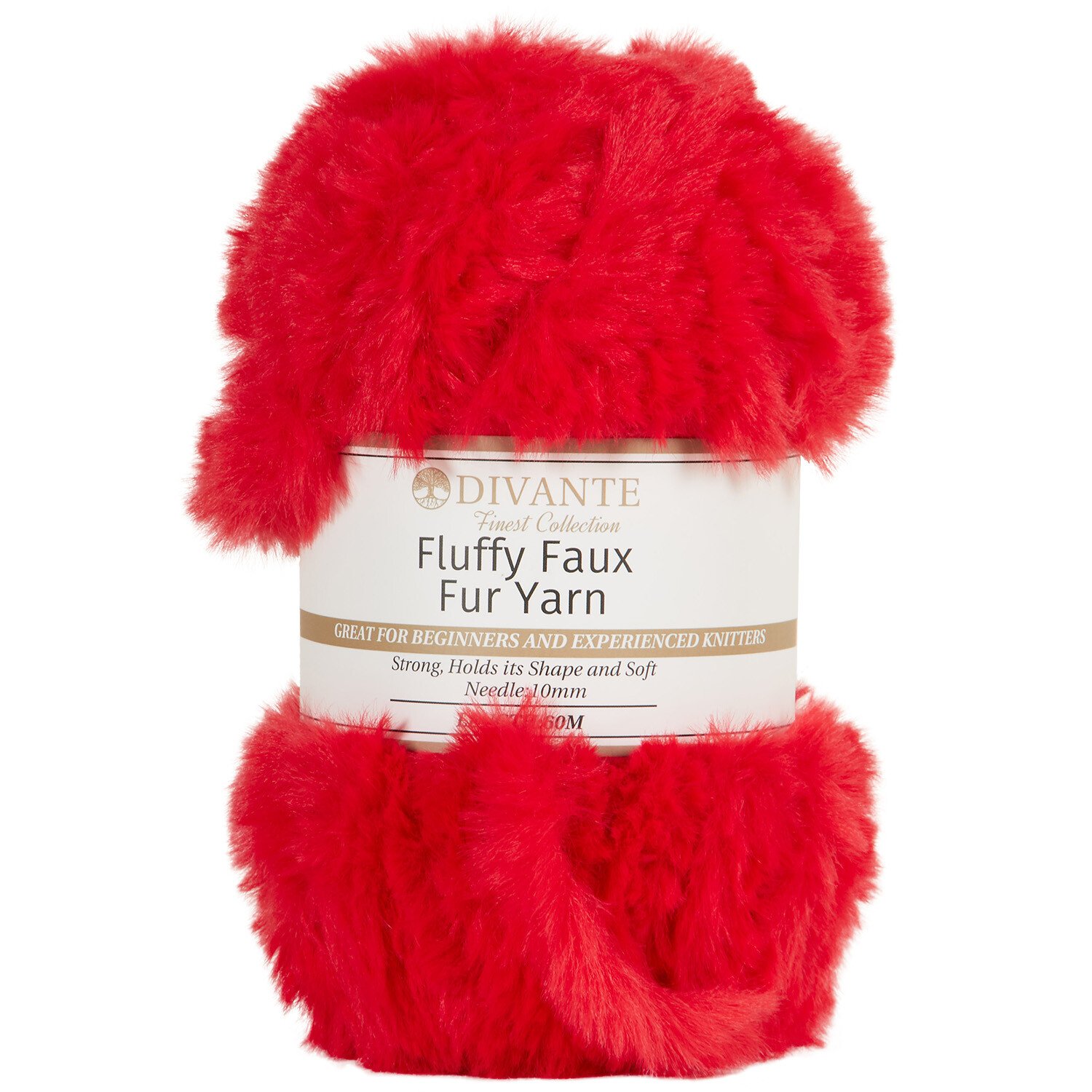 Chunky Fluffy Faux Fur Yarn - Red Image 1