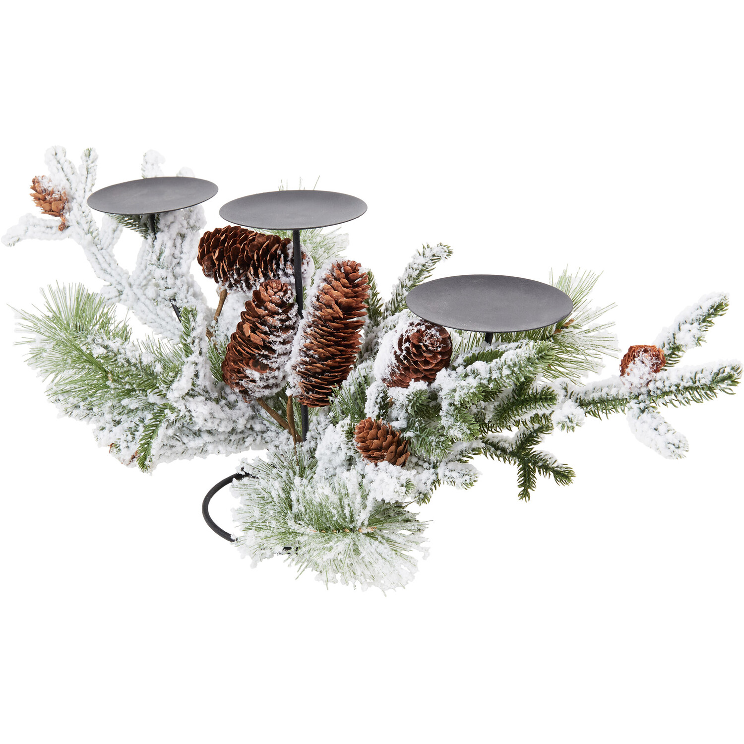 Frosted Pinecone Candle Holder - Multicolour Image 3