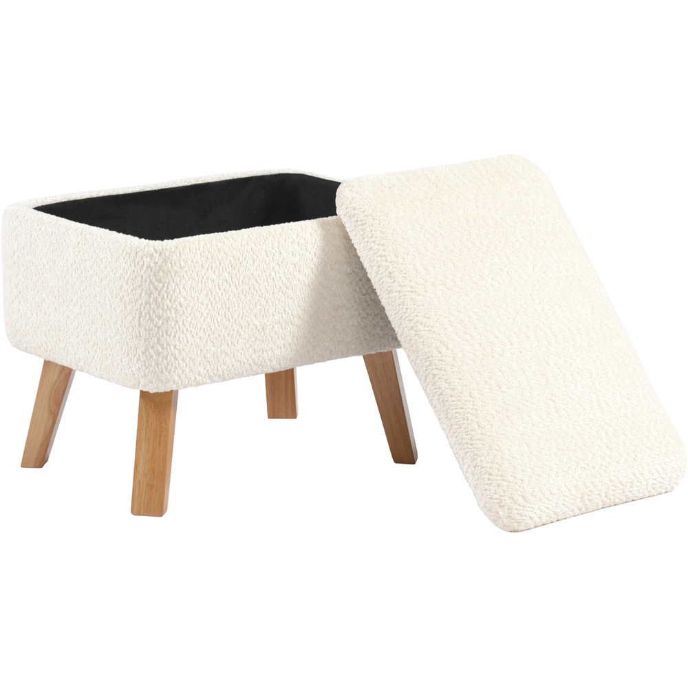 Bebe & Beyond Soother Off White Boucle Nursing Chair and Stool Image 7